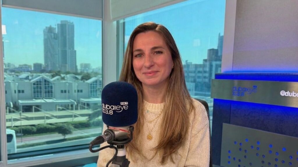 Marilena Hadgianni speaking on Dubai Eye 103.8 about the nanny market in Dubai and UAE childcare trends